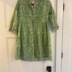 Victoria Dunn Green Leaf Dress